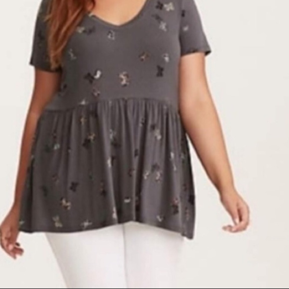 Torrid babydoll butterfly top size 3